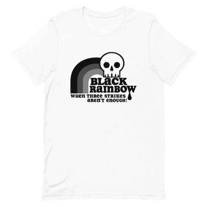 black rainbow znation cult tshirt white